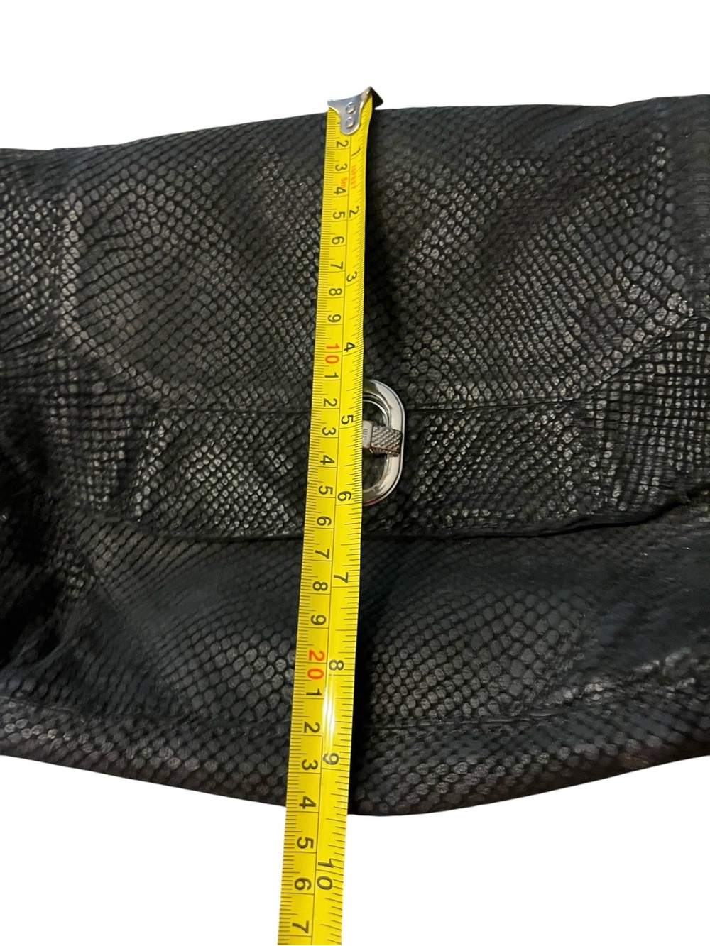 Aimee Kestenberg Rocco Lizard Embossed Shoulder Purse in Black Textured - Picture 11 of 12